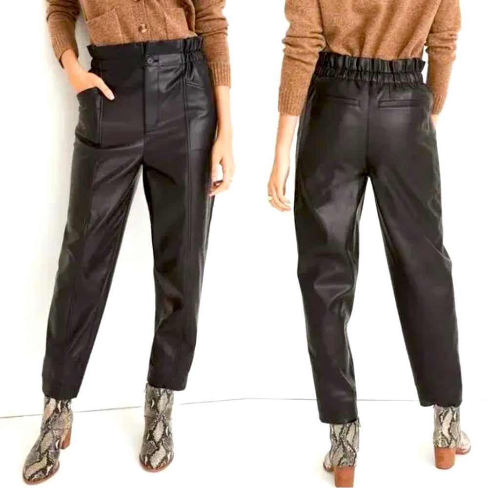 Madewell Vegan Leather Pants Paperbag Pull On Trousers